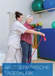 Akutgeriatrische Tagesklinik Neben den Ärzten mit internistisch-geriatrischer Erfahrung steht Ihnen Fachpersonal aus den Bereichen Pflege, Physiotherapie, Ergotherapie, Logopädie, Psychologie, Sozialdienst und Seelsorge zur Verfügung. In Einzel- und Gruppentherapien werden Sie von unseren Therapeuten betreut und gefördert, wobei alltagsrelevante Aspekte im Vordergrund stehen.
