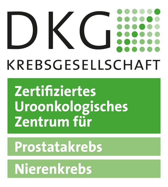 DKG Logo Zertifiziertes Uroonkologisches Zentrum für Prostatakrebs und Nierenkrebs (Logo: DKG) DKG Logo Zertifiziertes Uroonkologisches Zentrum für Prostatakrebs und Nierenkrebs