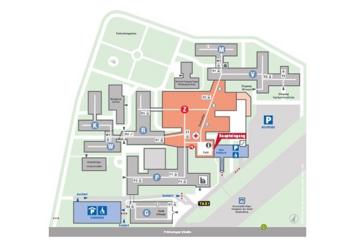 Übersichtsplan Krankenhaus Barmherzige Brüder Regensburg (pdf: sis |sign information systems gmbh) Auf dem Lageplan finden Sie eine Übersicht über die wichtigsten Orientierungspunkte unseres Krankenhauses.