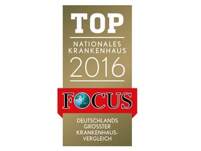 TOP Nationales Krankenhaus 2016: FOCUS Siegel (Logo: FOCUS) TOP Nationales Krankenhaus 2016. FOCUS Siegel 2016