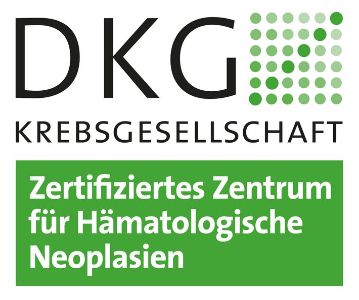 DKG Zertifiziertes Zentrum für Hämatologische Neoplasien (Logo: Deutsche Krebsgesellschaft (DKG)) DKG Zertifiziertes Zentrum für Hämatologische Neoplasien